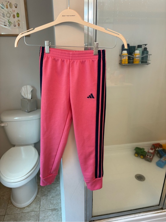 adidas Other - adidas Pink Joggers with Navy Triple Stripes